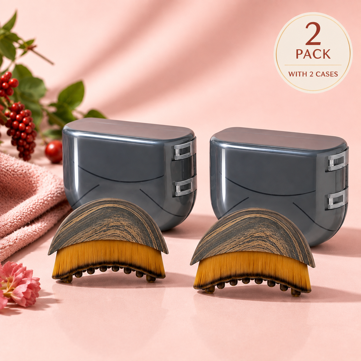 Facial Contour Massage Brush + Travel Case | MIVA Skin