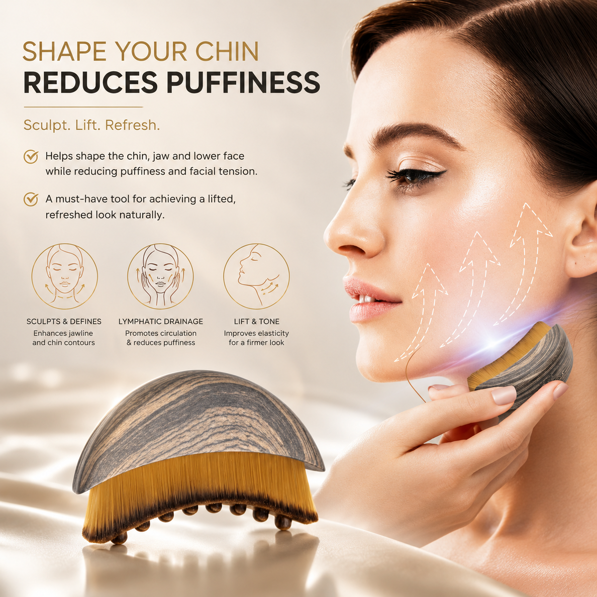 Facial Contour Massage Brush + Travel Case | MIVA Skin