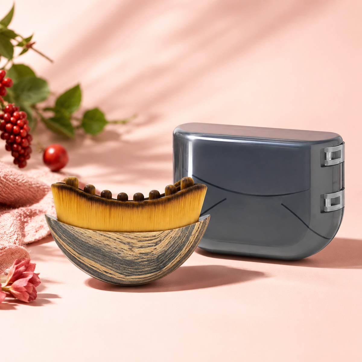 Facial Contour Massage Brush + Travel Case | MIVA Skin